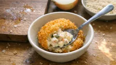 豆腐でなめらか、揚げないカニクリーム風スコップコロッケの簡単レシピ