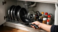 100均DIYでシンク下収納を快適に 取り出しやすいフライパン収納の作り方