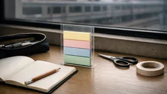 ふせんが折れない クリアファイルで作る薄型ケースの簡単アイデア